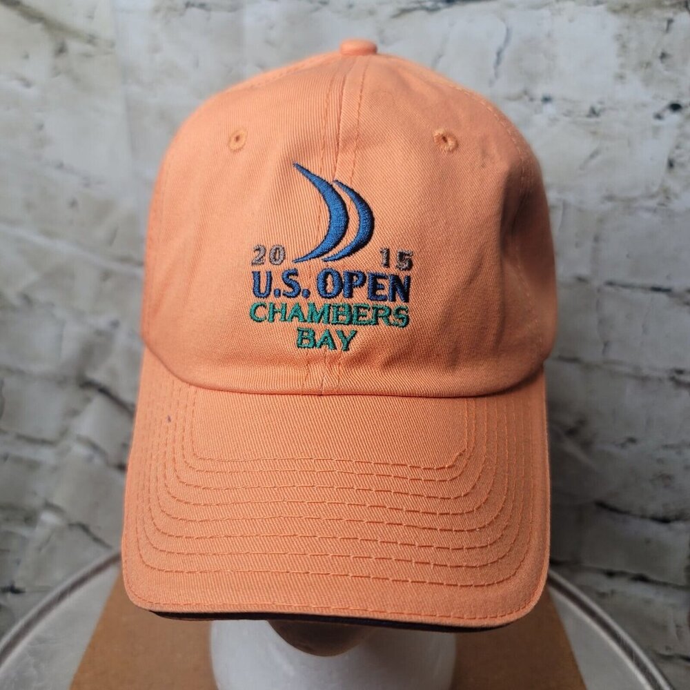 2015 US Open Chambers Bay Orange UAGA Member Ball Cap Hat Strap Back Cotton